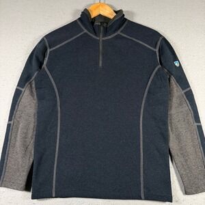 KUHL Kids Kashmira Quarter Zip Fleece Pullover Black Gray Large 14-16 3507 F17